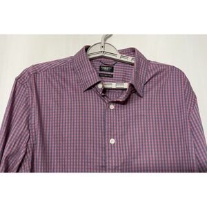 Faherty Shirt Movement Shirt Mens Large Pink/Blue Gingham Performance Stretch